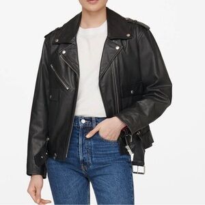 Anine Bing Maverick Black Leather Jacket